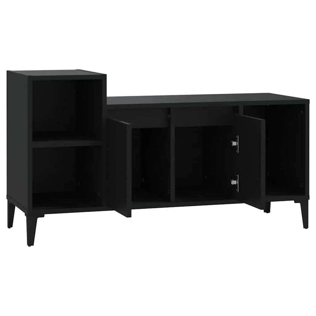 TV Cabinet Black 100x35x55cm Engineered Wood Media Storage Unit