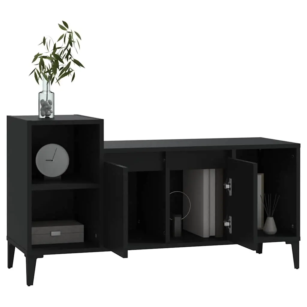 TV Cabinet Black 100x35x55cm Engineered Wood Media Storage Unit