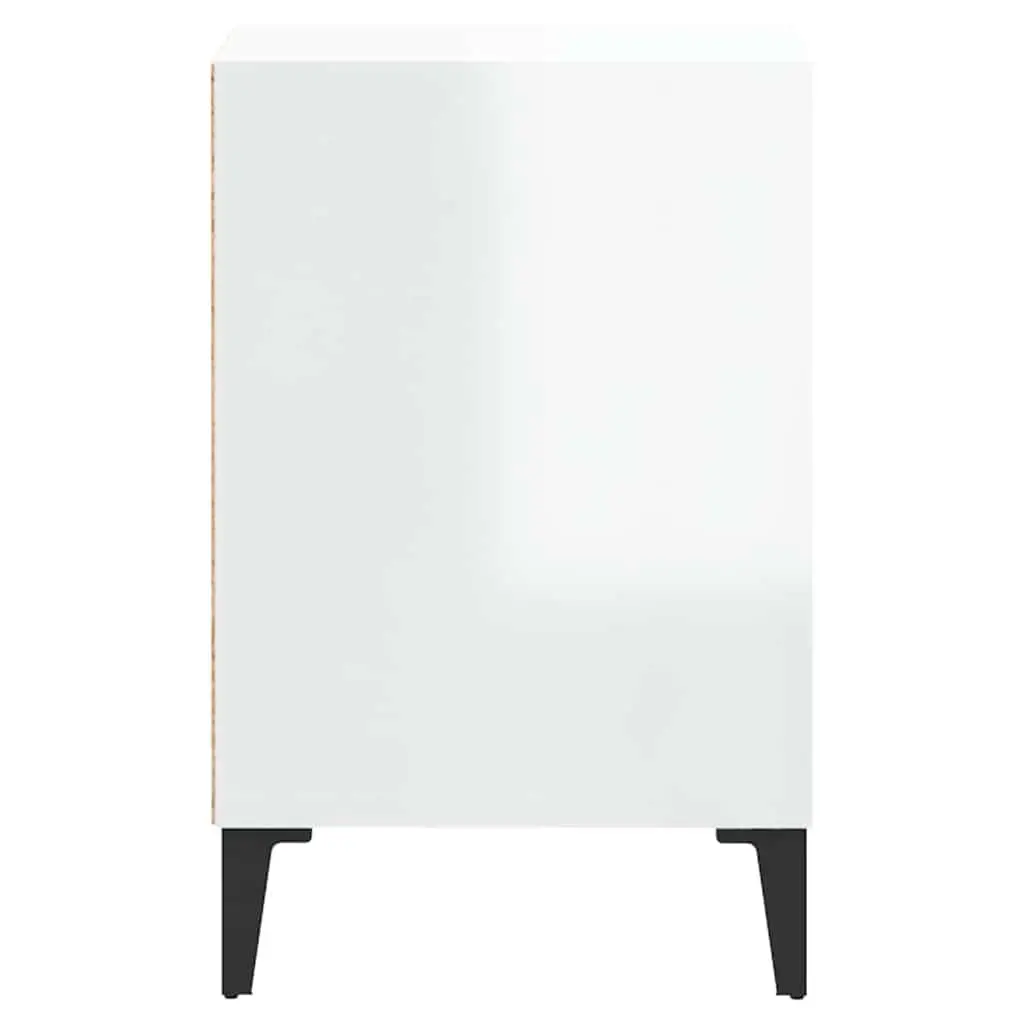 TV Cabinet White High Gloss Engineered Wood Media Storage Unit 100L x 35W x 55H cm