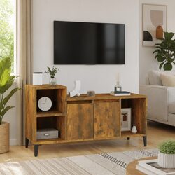 Brown TV Cabinet Media Storage Unit with Doors