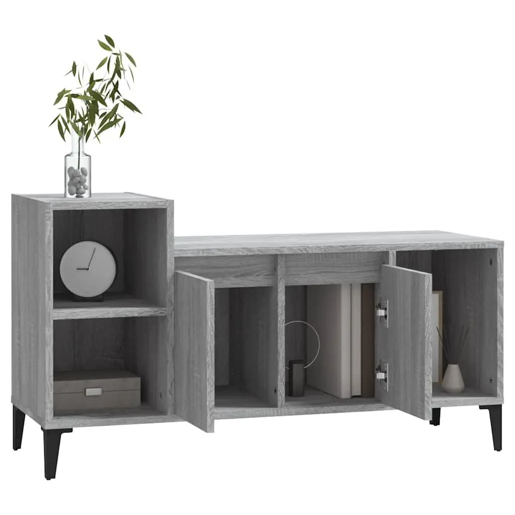 TV Cabinet Grey Sonoma Engineered Wood Storage Unit 100x35x55cm