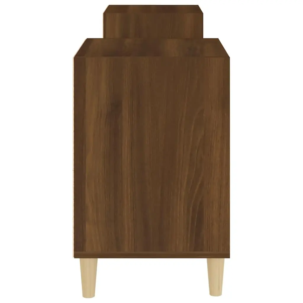 TV Cabinet Brown Oak 160cm Engineered Wood Media Storage Unit with Doors