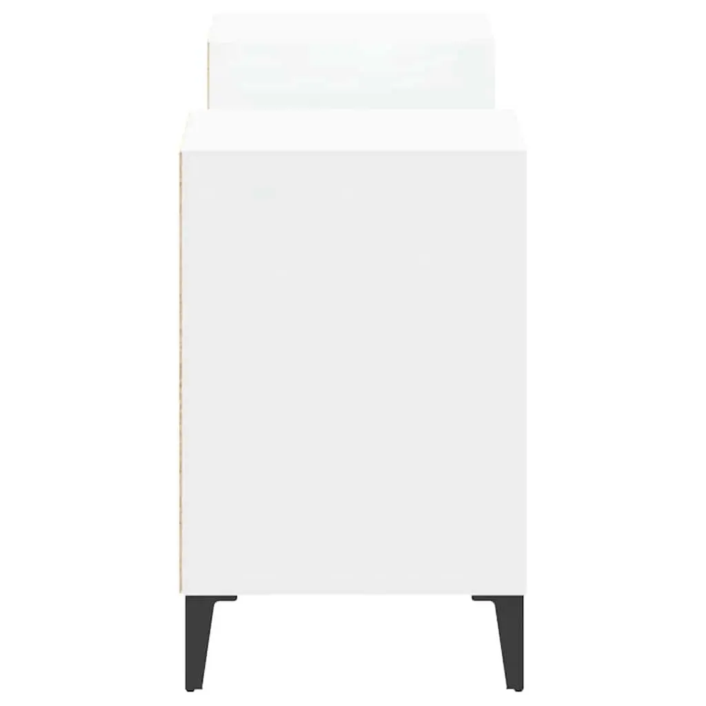 TV Cabinet White 160x35x55 cm Engineered Wood Media Storage Unit with 6 Compartments Doors