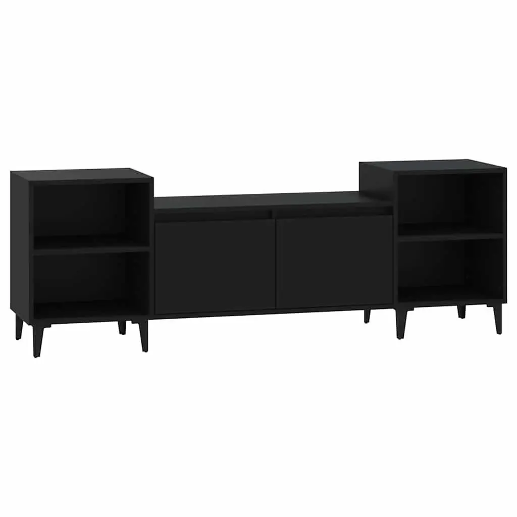 Black TV Cabinet 160x35x55cm Media Unit for Storage