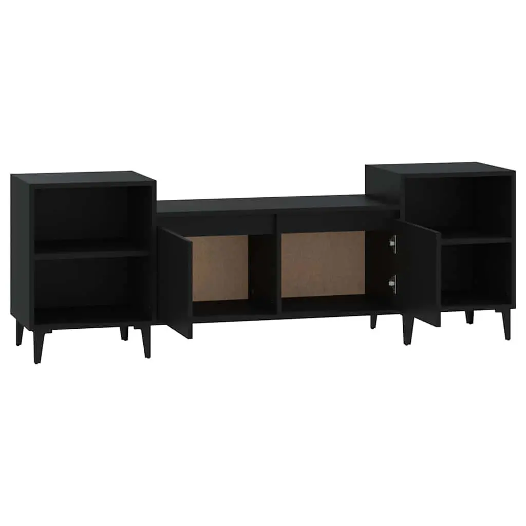 Black TV Cabinet 160x35x55cm Media Unit for Storage
