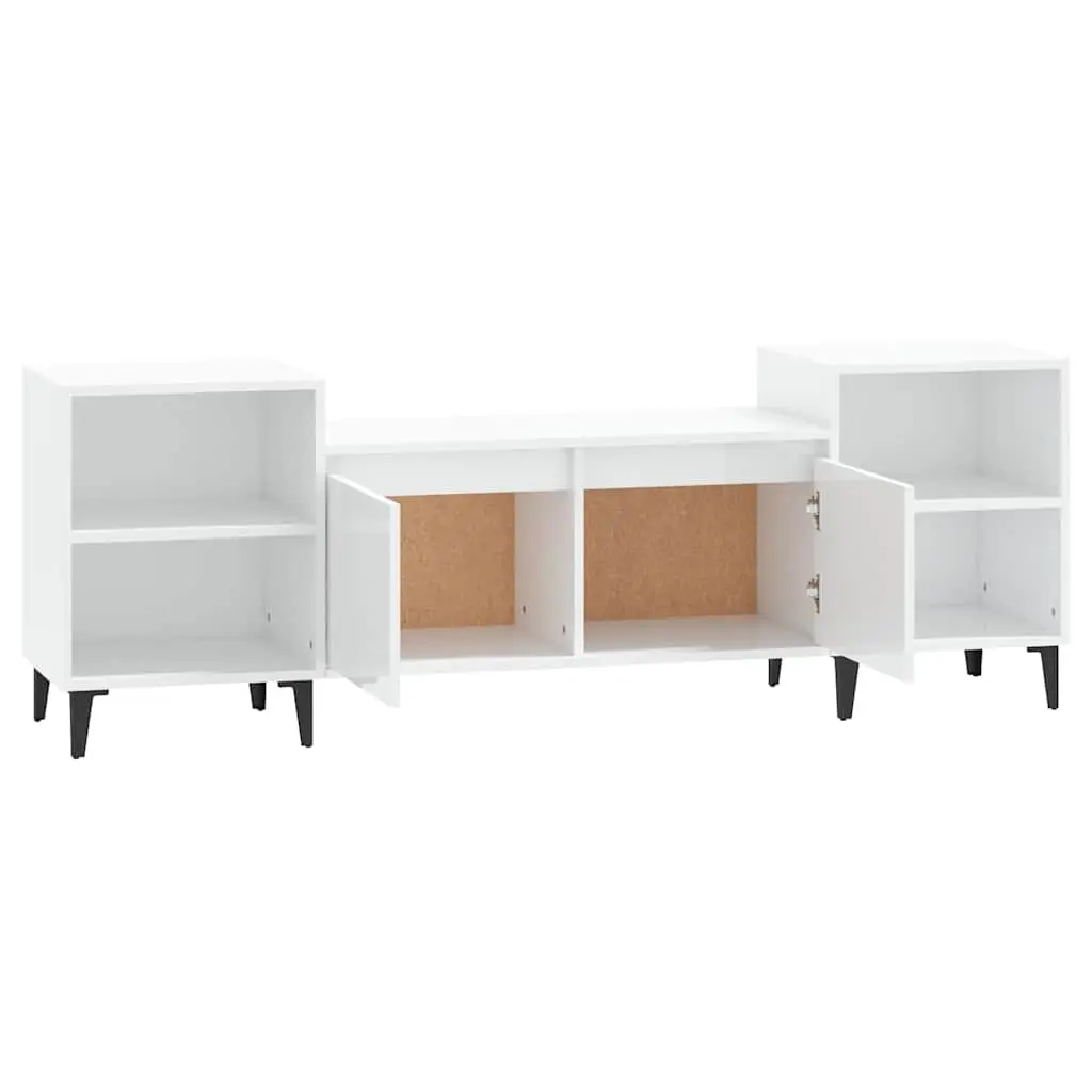 TV Cabinet High Gloss White 160x35x55 cm Storage Unit Media Stand Engineered