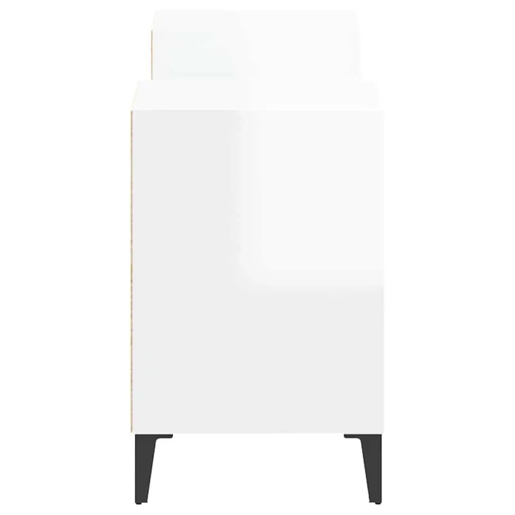 TV Cabinet High Gloss White 160x35x55 cm Storage Unit Media Stand Engineered