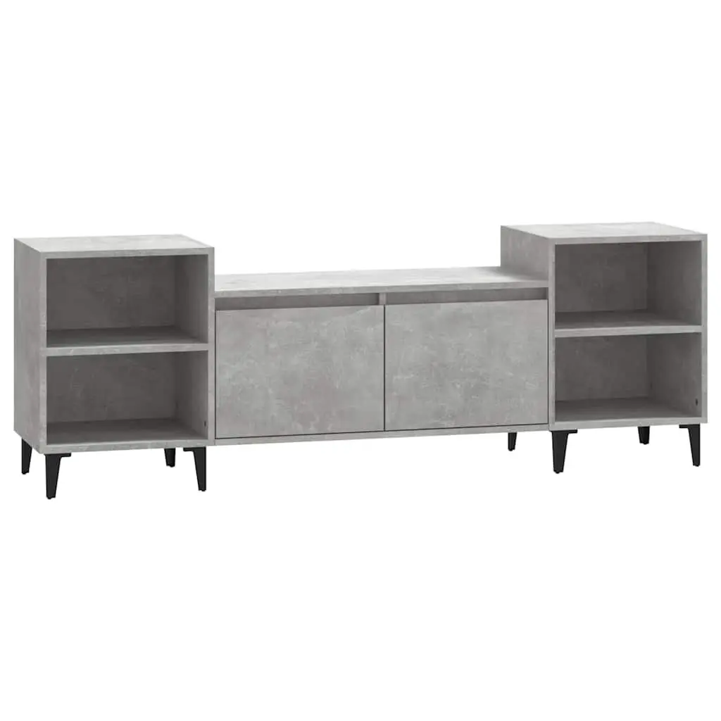 Grey Engineered Wood TV Cabinet with 6 Storage Compartments