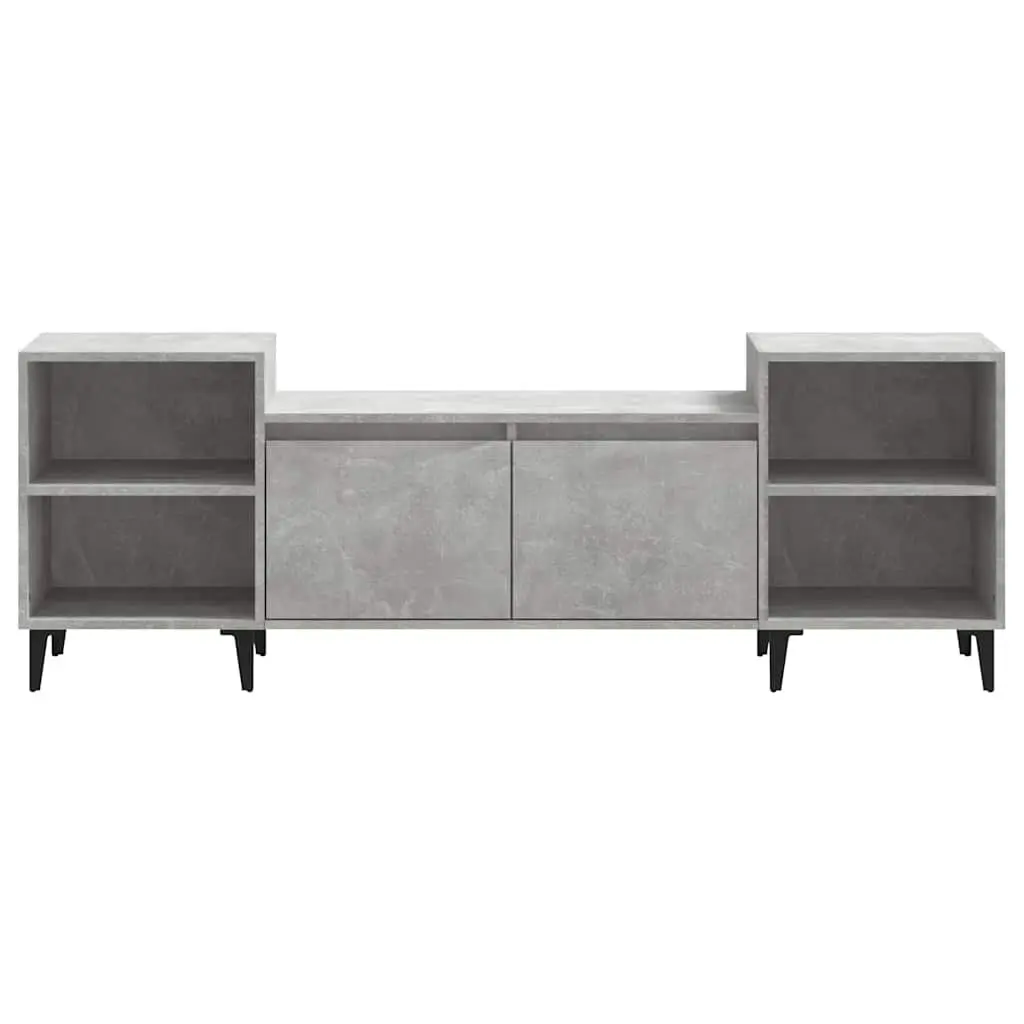 Grey Engineered Wood TV Cabinet with 6 Storage Compartments