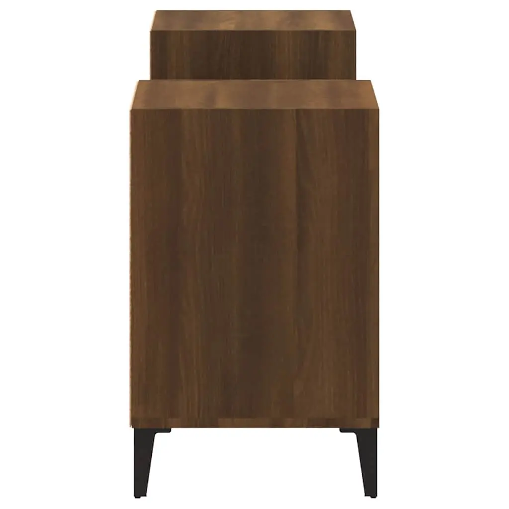 Brown Oak TV Cabinet 160x35x55cm with 6 Storage Compartments
