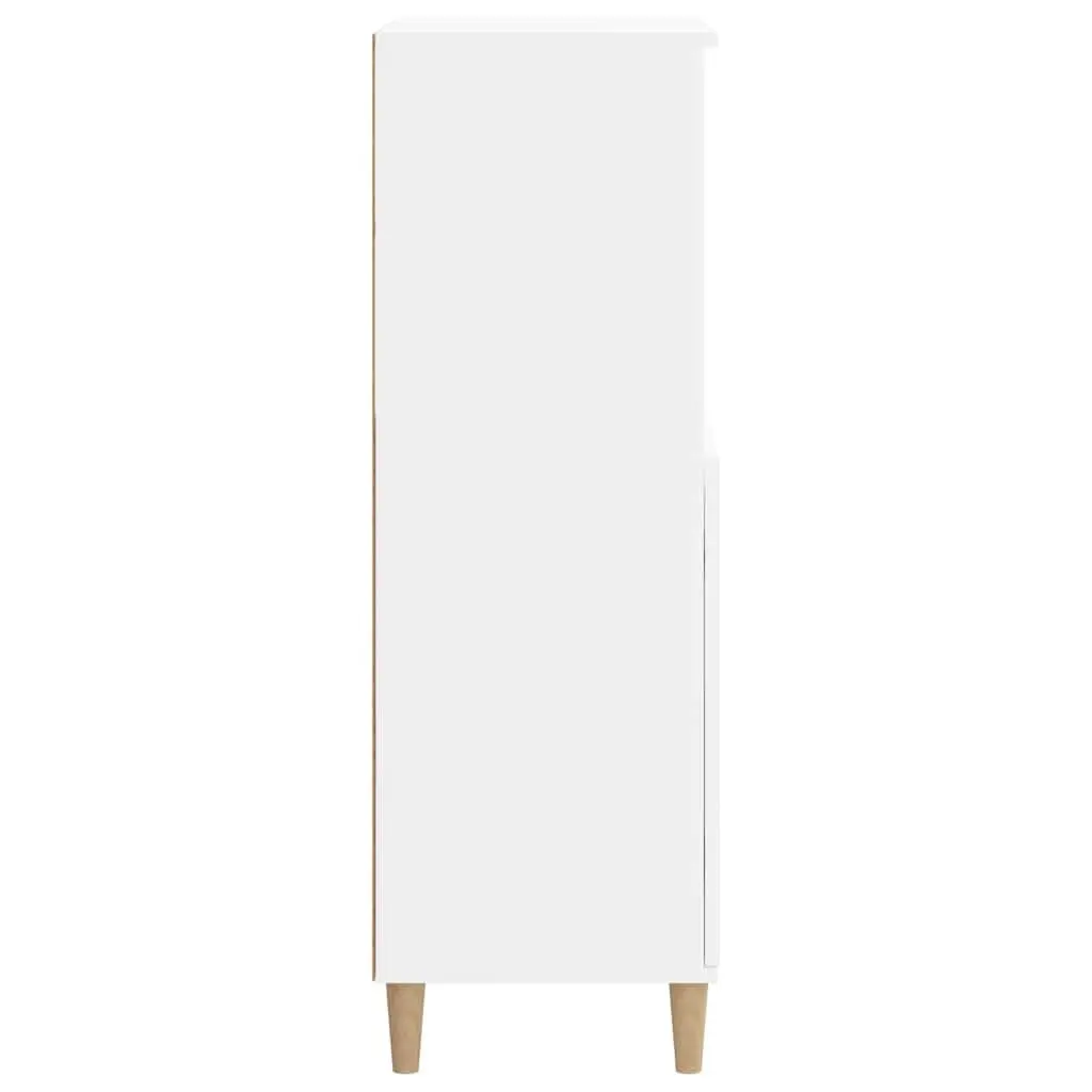 White Storage Highboard Cabinet 60x36x110 cm