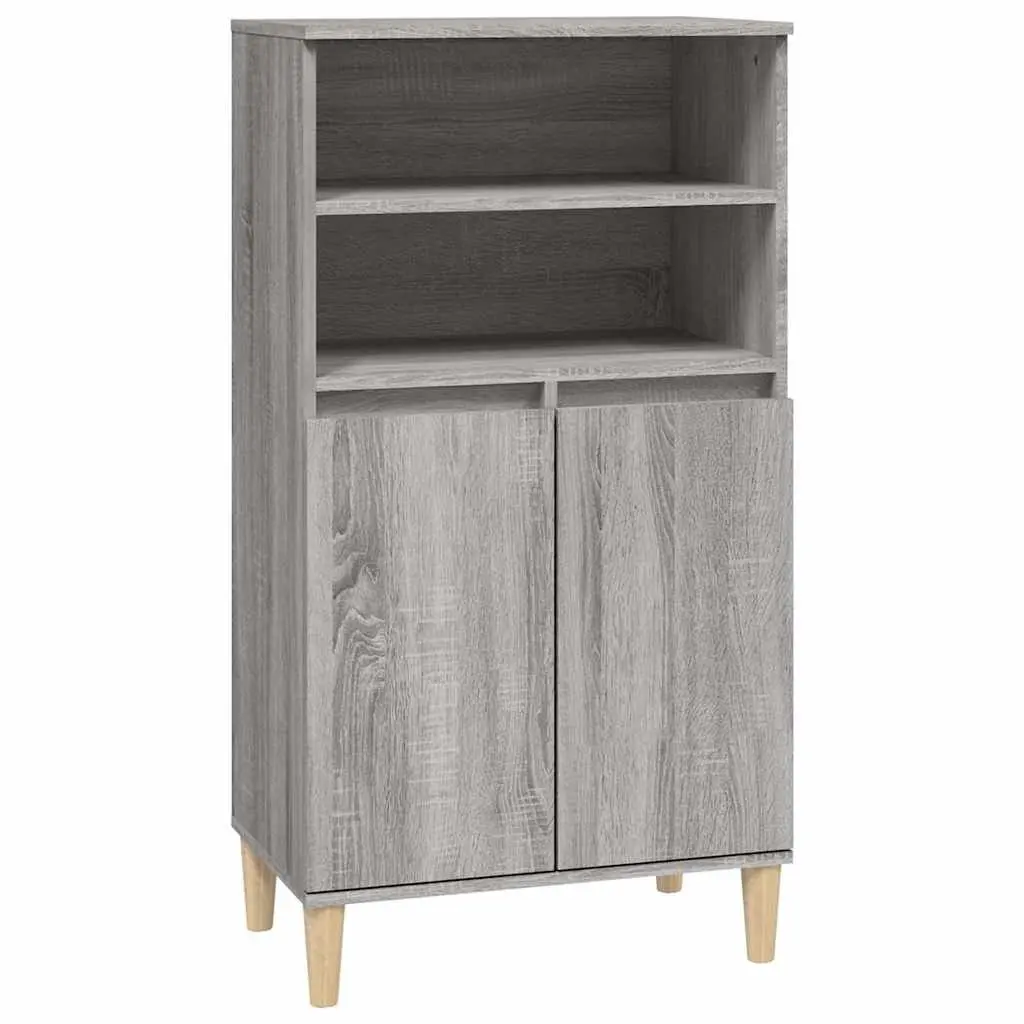 Grey Sonoma Highboard Sideboard Storage Cabinet