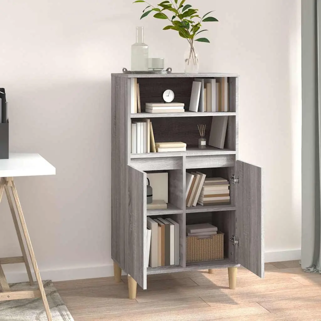 Grey Sonoma Highboard Sideboard Storage Cabinet