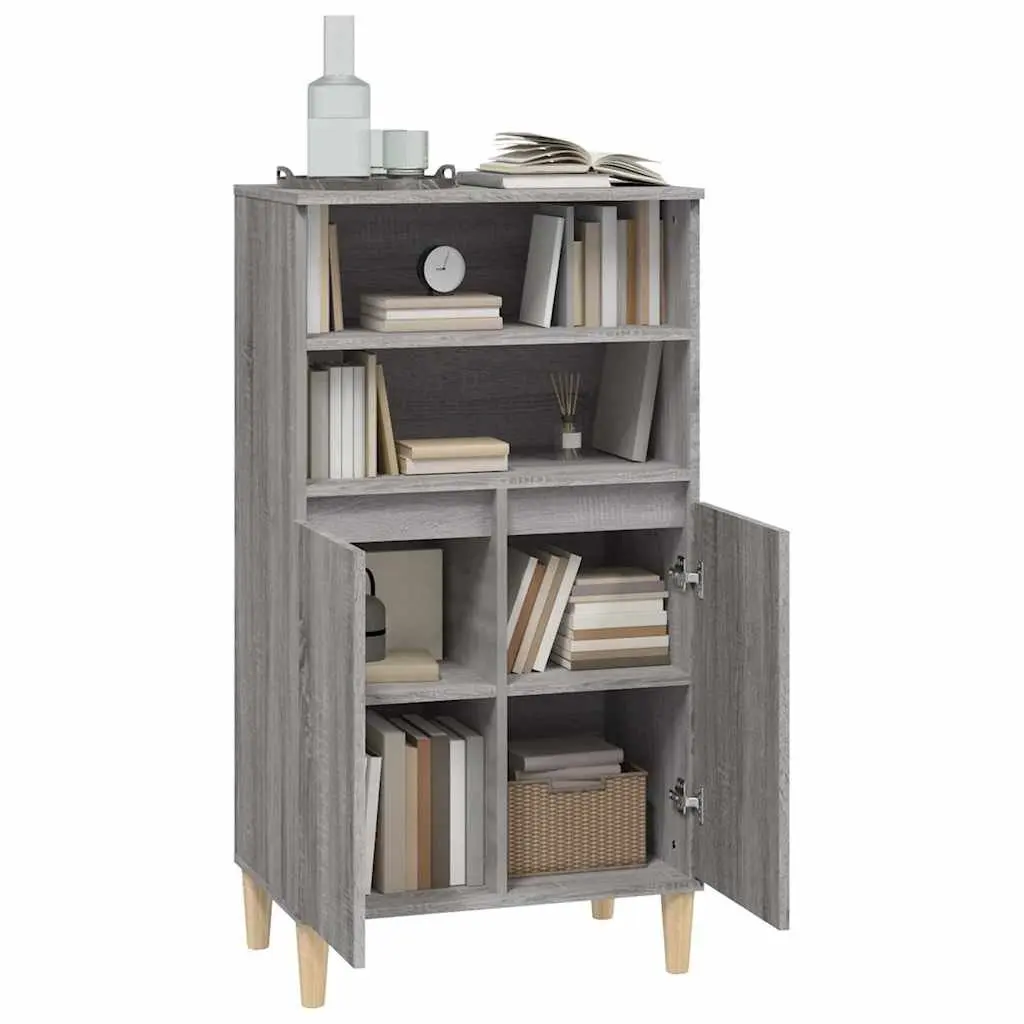 Grey Sonoma Highboard Sideboard Storage Cabinet