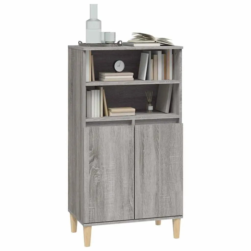 Grey Sonoma Highboard Sideboard Storage Cabinet