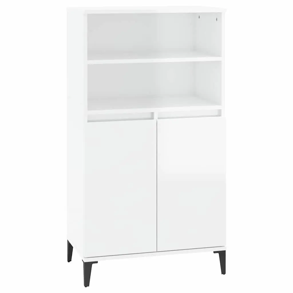 Highboard Cabinet in White Gloss Finish