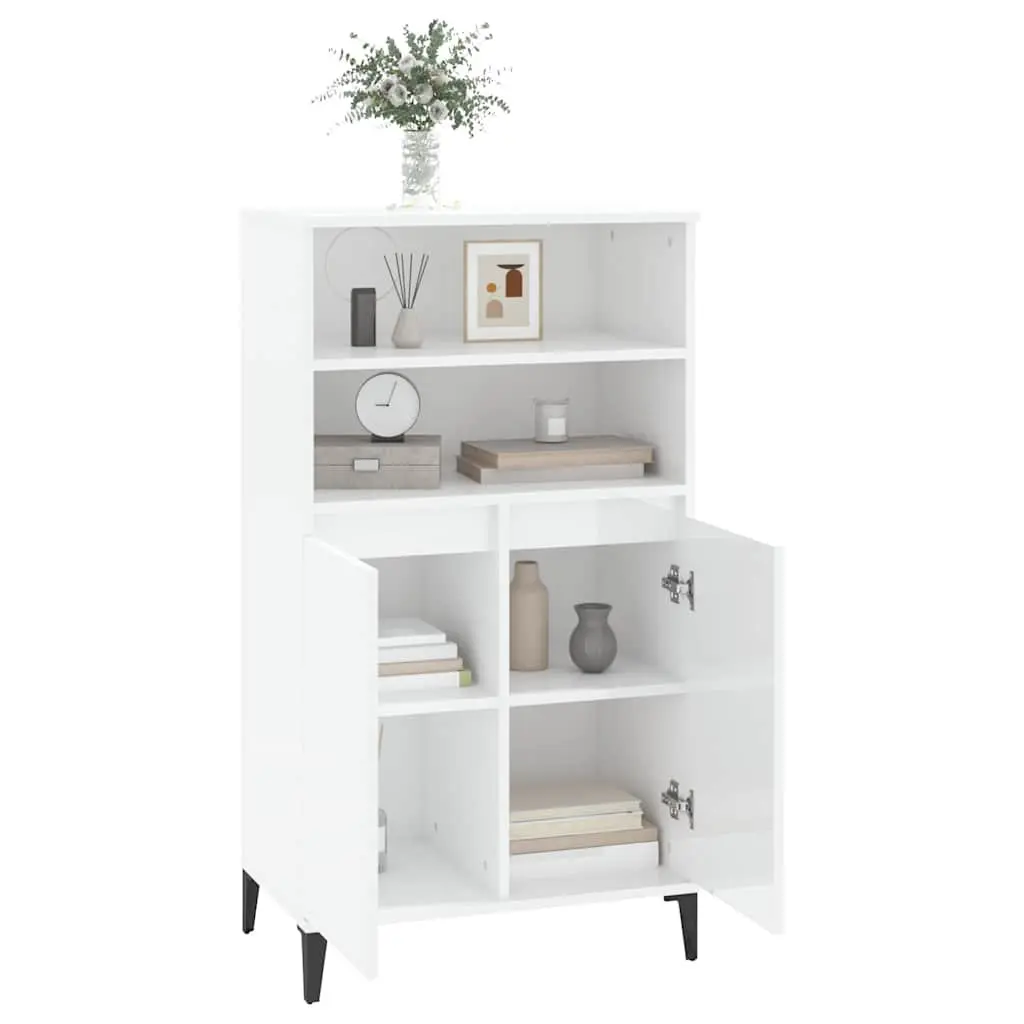 Highboard Cabinet in White Gloss Finish