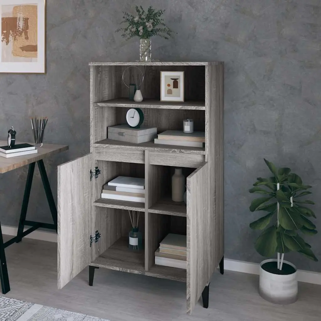 Grey Sonoma Highboard Storage Cabinet