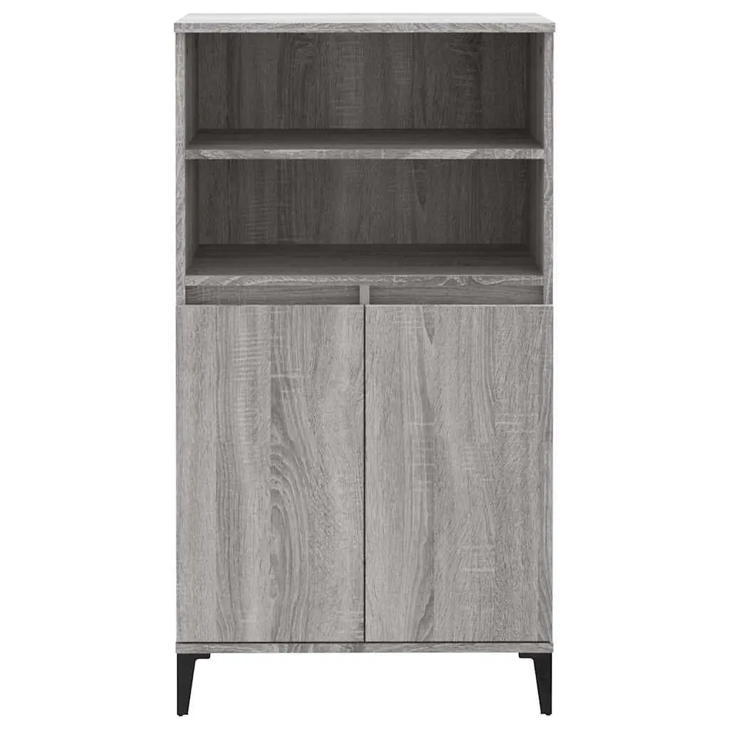 Grey Sonoma Highboard Storage Cabinet