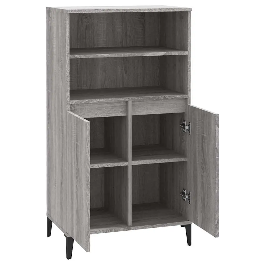 Grey Sonoma Highboard Storage Cabinet