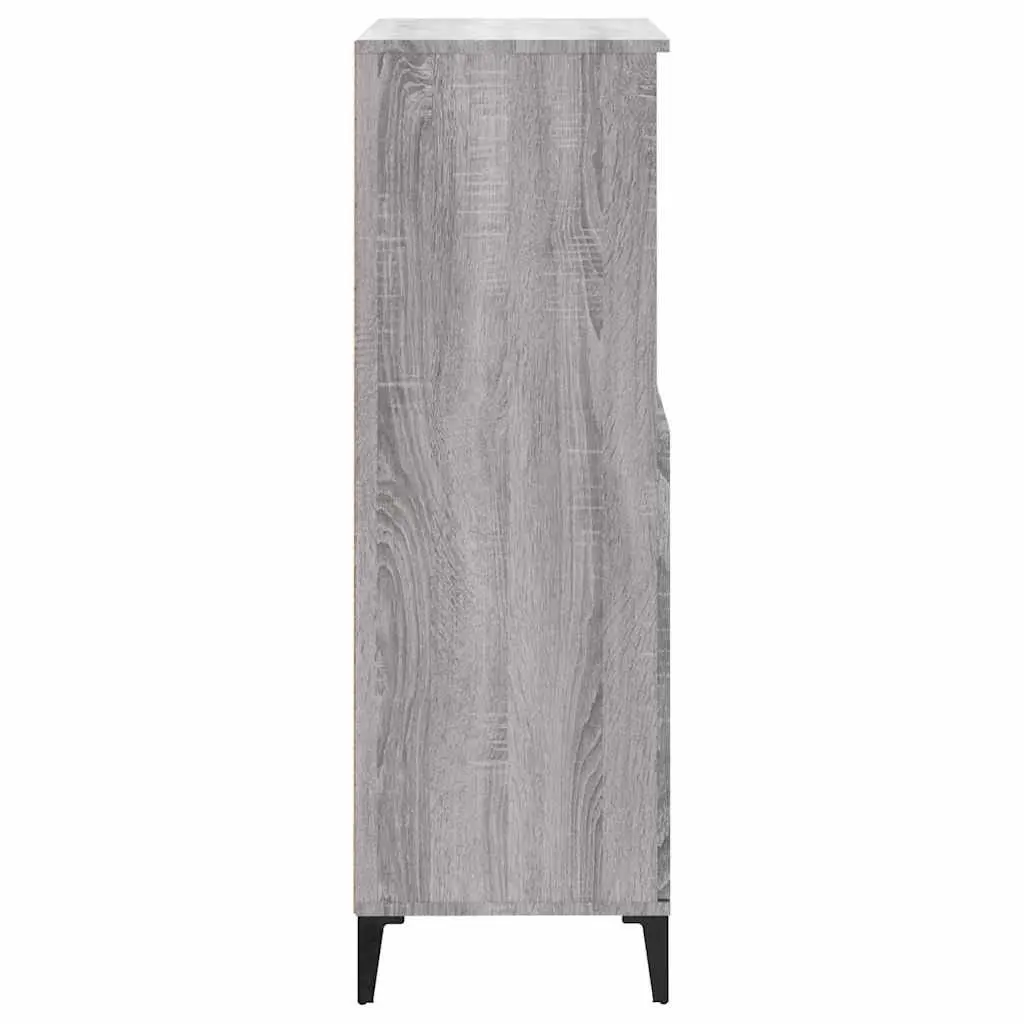 Grey Sonoma Highboard Storage Cabinet