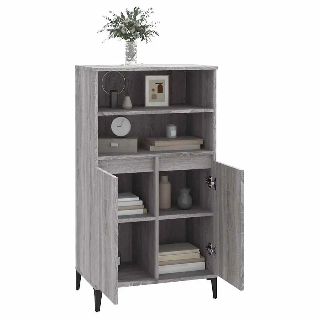 Grey Sonoma Highboard Storage Cabinet