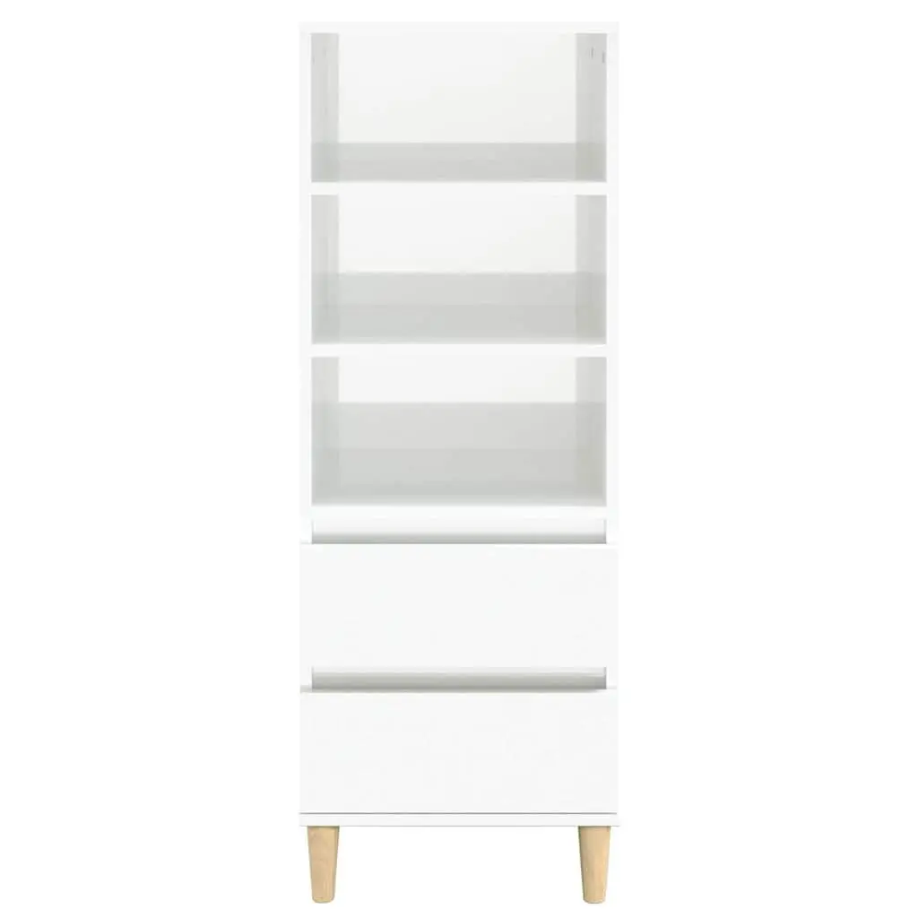 White Highboard Storage Cabinet with 3 Shelves