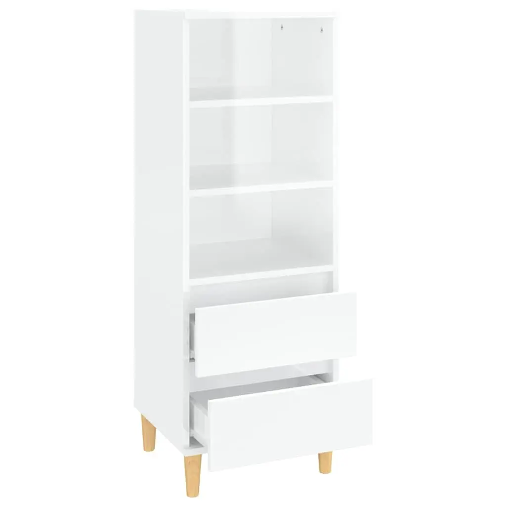 White Highboard Storage Cabinet with 3 Shelves