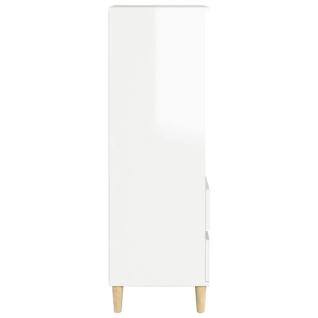 White Highboard Storage Cabinet with 3 Shelves