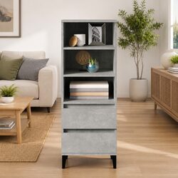 Grey Highboard Storage Cabinet 40x36x110cm