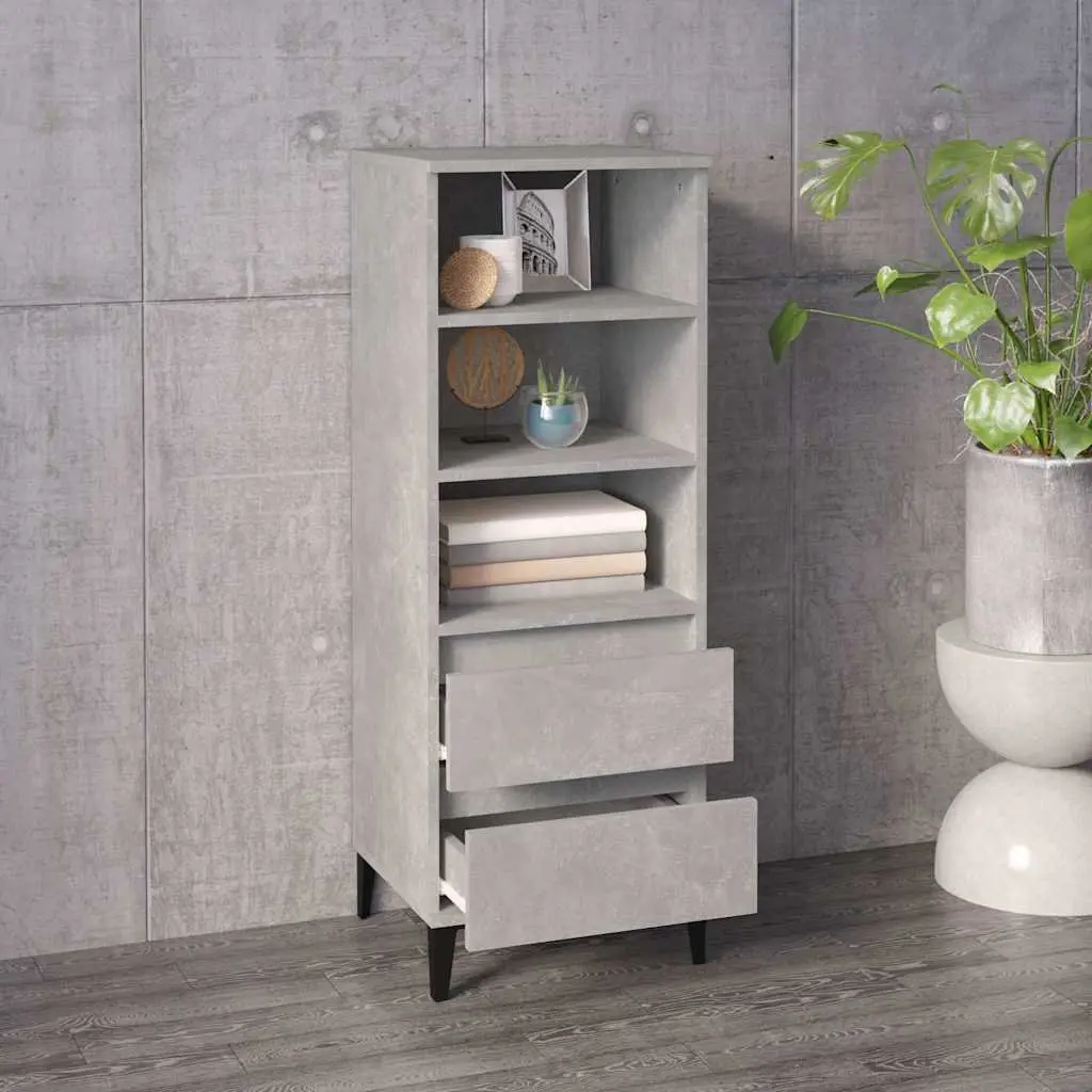 Grey Highboard Storage Cabinet 40x36x110cm