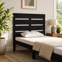 Stylish Black 100cm Pine Slatted Headboard for Your Bedroom