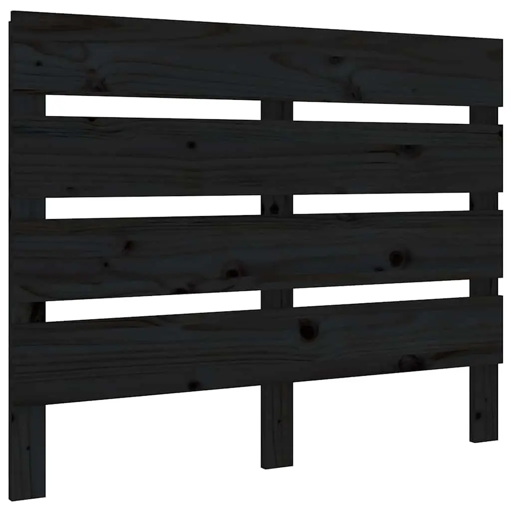 Wooden Bed Headboard Black 75cm Slatted Solid Pine