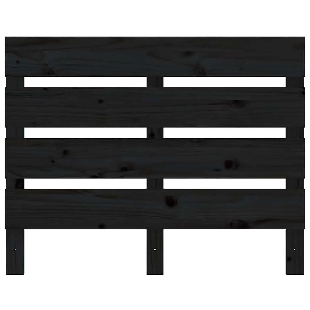 Wooden Bed Headboard Black 75cm Slatted Solid Pine