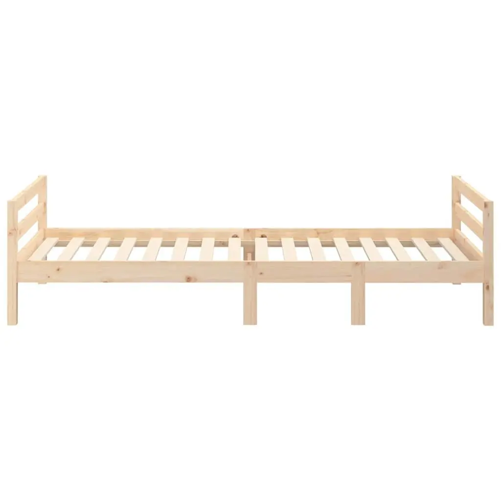 Solid Wood Pine Bed Frame 90x190 cm Brown
