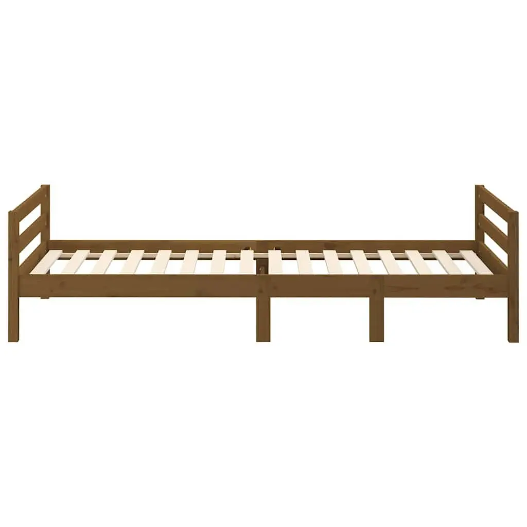 Single Solid Wood Pine Bed Frame 90x190cm Honey Brown
