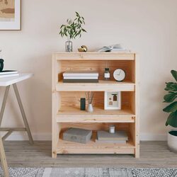 Solid Wood Pine Book Cabinet Storage Shelf Brown 80x35x97cm Living Room Bedroom