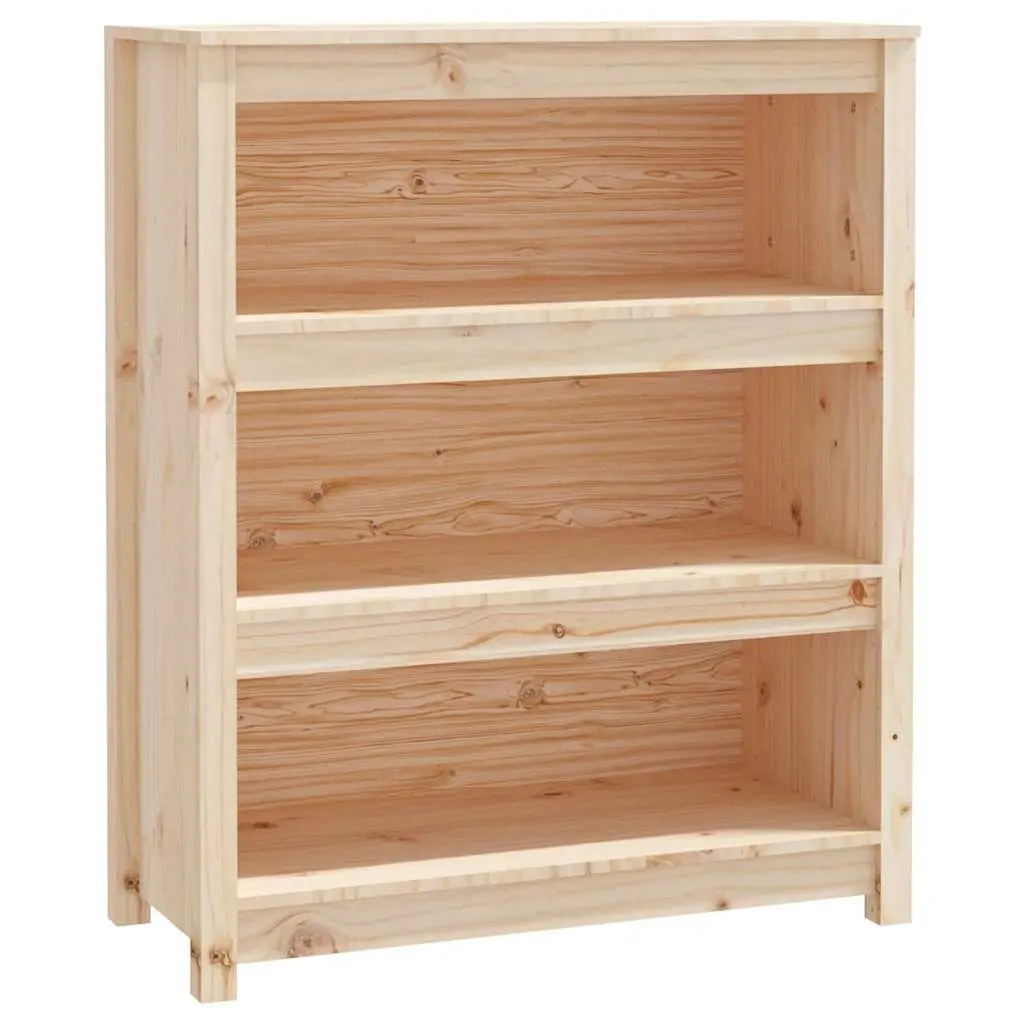Solid Wood Pine Book Cabinet Brown 80x35x97cm