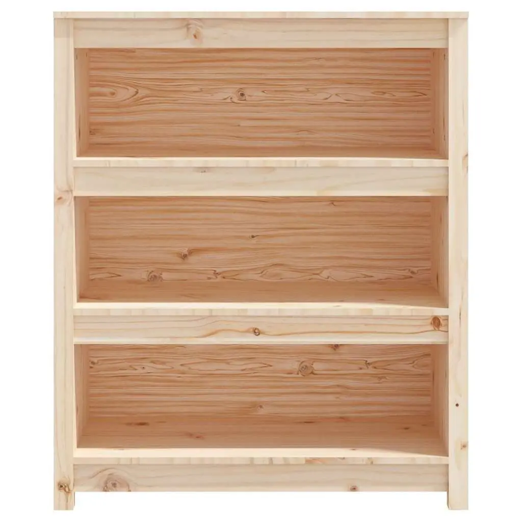 Solid Wood Pine Book Cabinet Brown 80x35x97cm