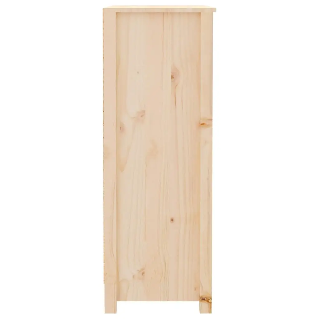 Solid Wood Pine Book Cabinet Brown 80x35x97cm
