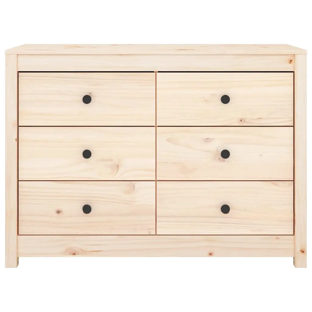 Pine Wood Side Cabinet Brown 100x40x72cm Storage Drawers Sideboard