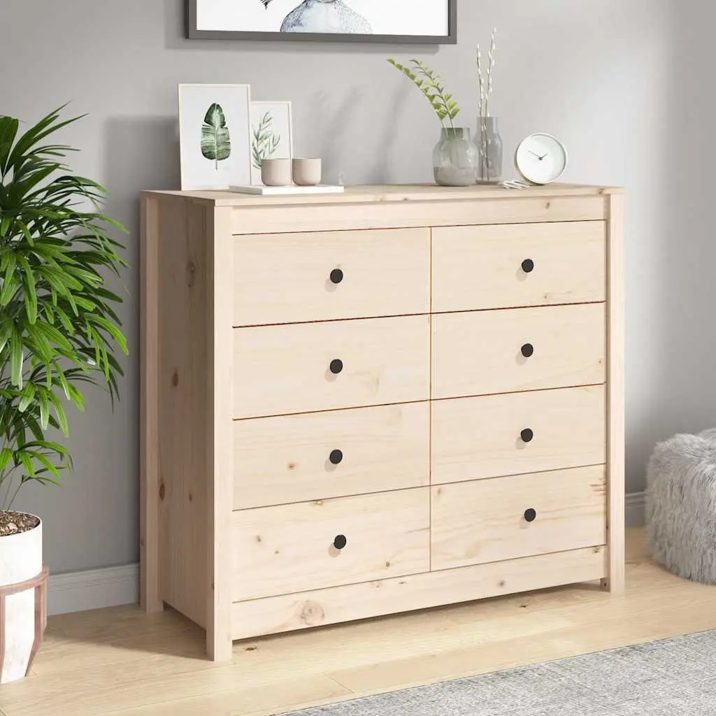 Solid Pine Wood Side Cabinet 100x40x90 cm with Drawers