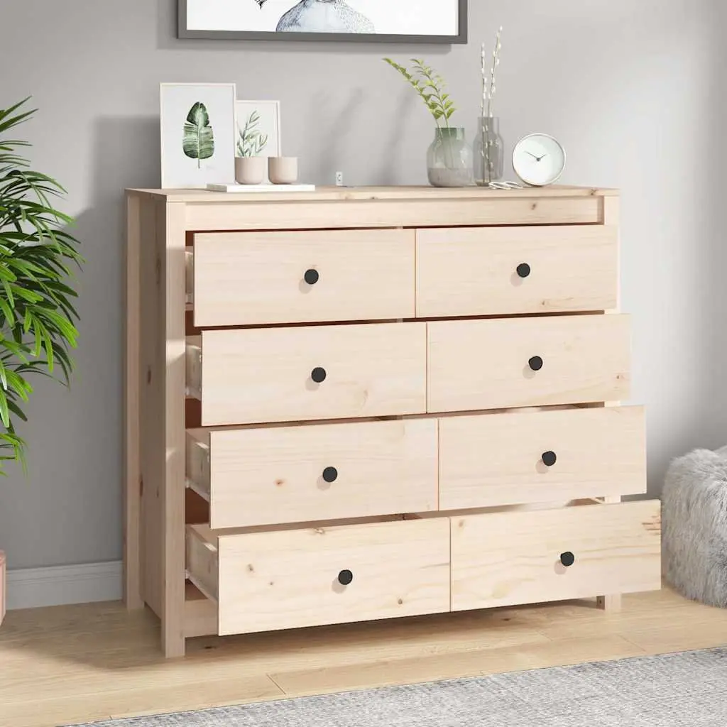 Solid Pine Wood Side Cabinet 100x40x90 cm with Drawers