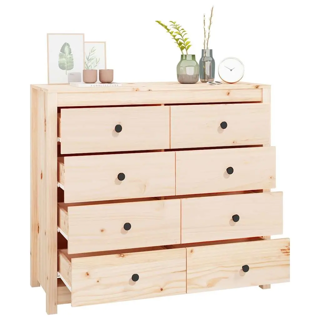 Solid Pine Wood Side Cabinet 100x40x90 cm with Drawers