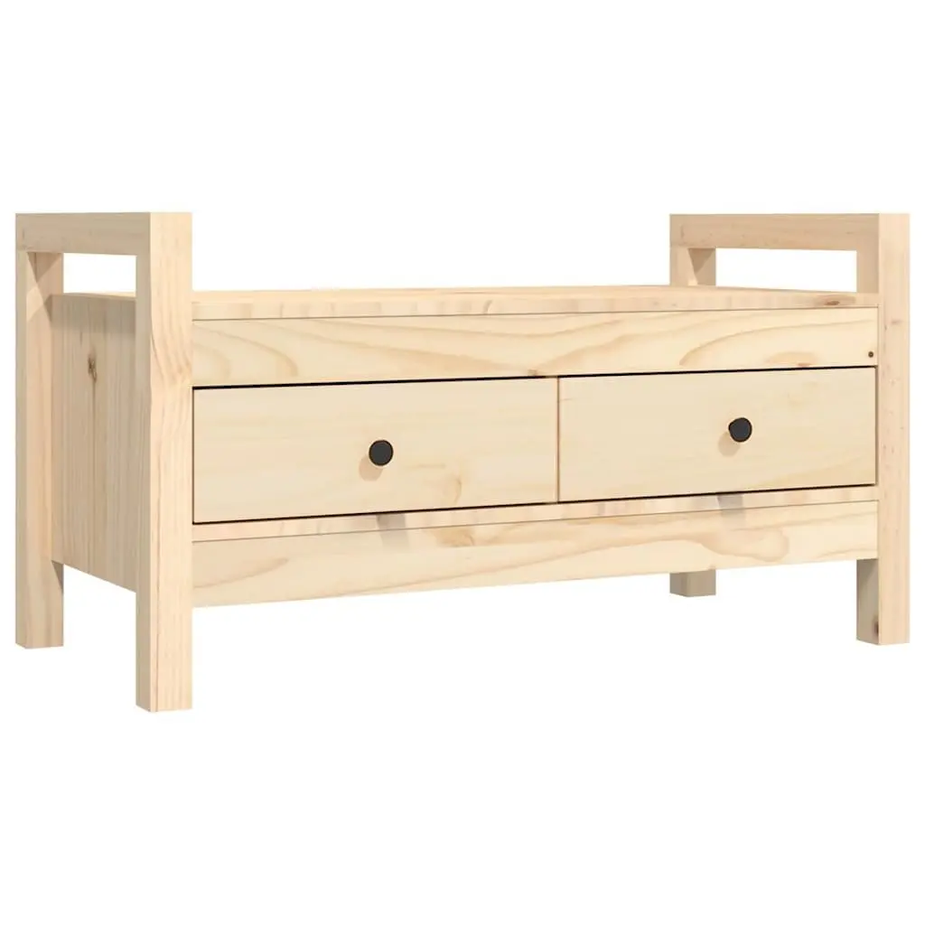 Solid Pine Hall Bench with Storage for Entryways