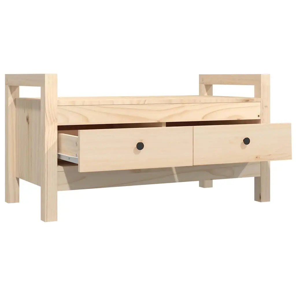 Solid Pine Hall Bench with Storage for Entryways