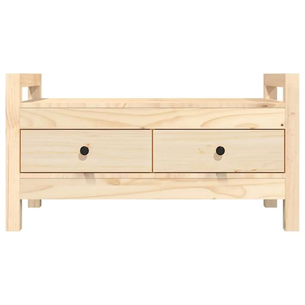 Solid Pine Hall Bench with Storage for Entryways