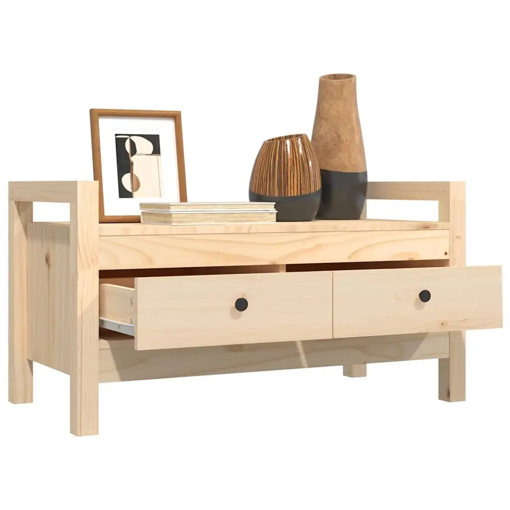 Solid Pine Hall Bench with Storage for Entryways