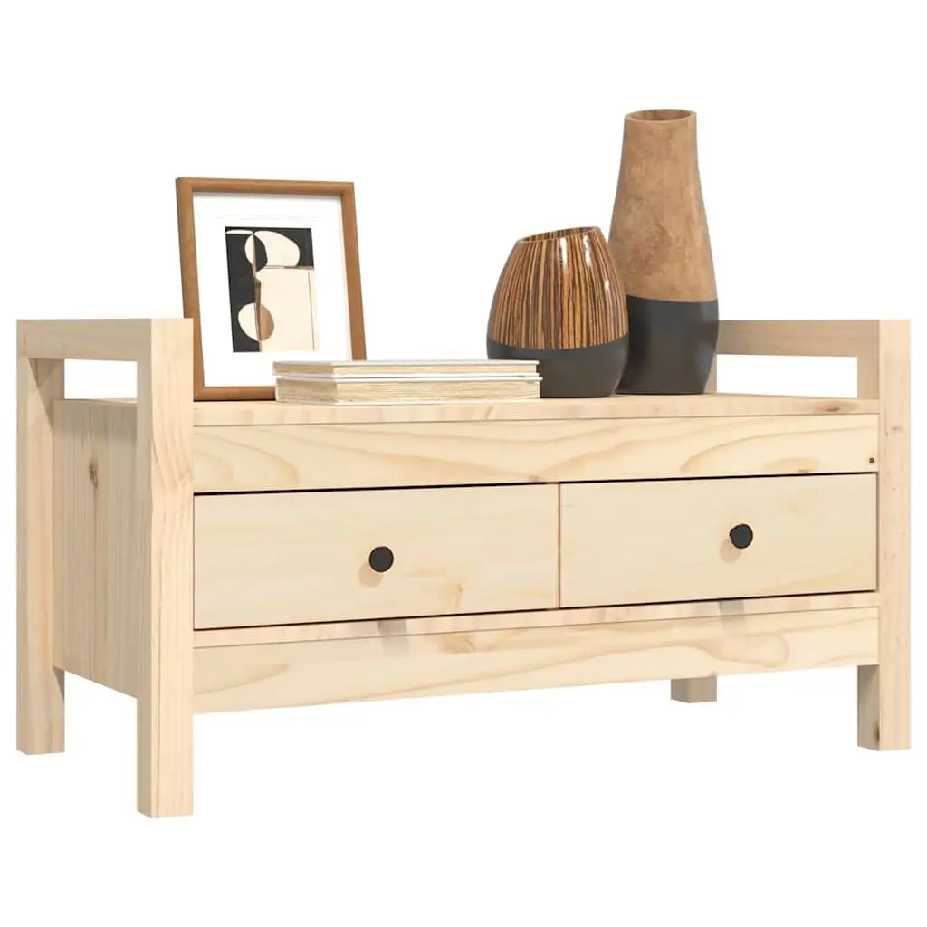 Solid Pine Hall Bench with Storage for Entryways