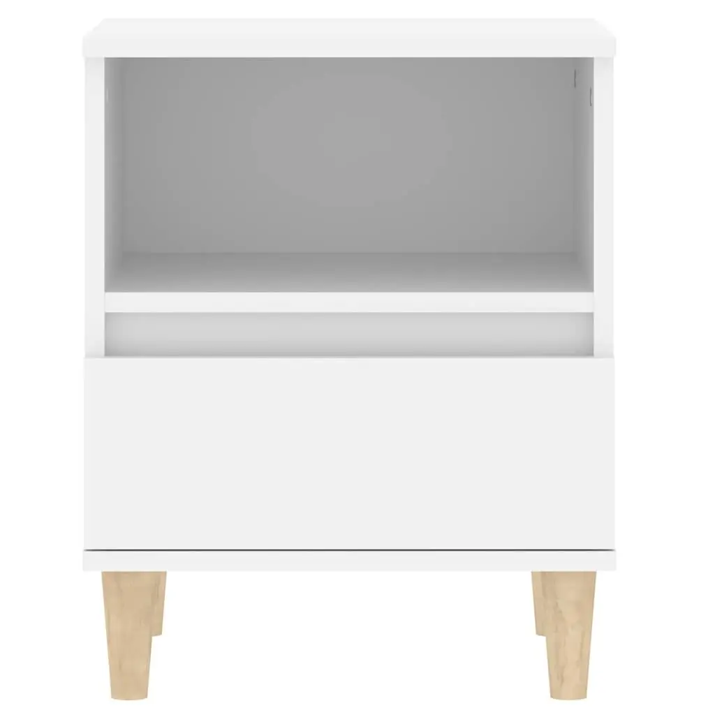 Bedside Cabinet White Engineered Wood 40x35x50cm Drawer Storage Nightstand